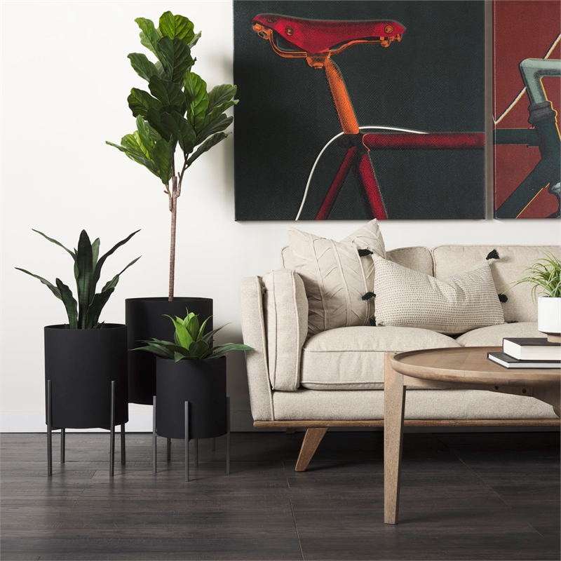 Pemberly Row Modern / Contemporary Black Plant Stands (Set of 3)
