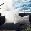 Pemberly Row 13x21 Navy And Cream With White Detail Decorative Pillow Cover