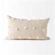 Pemberly Row 13x21 Cream With White Detail Decorative Pillow Cover