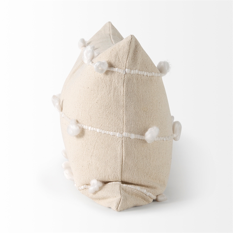 Pemberly Row 13x21 Cream With White Detail Decorative Pillow Cover