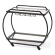 Pemberly Row Contemporary Black Metal And Glass Two Tier Bar Cart