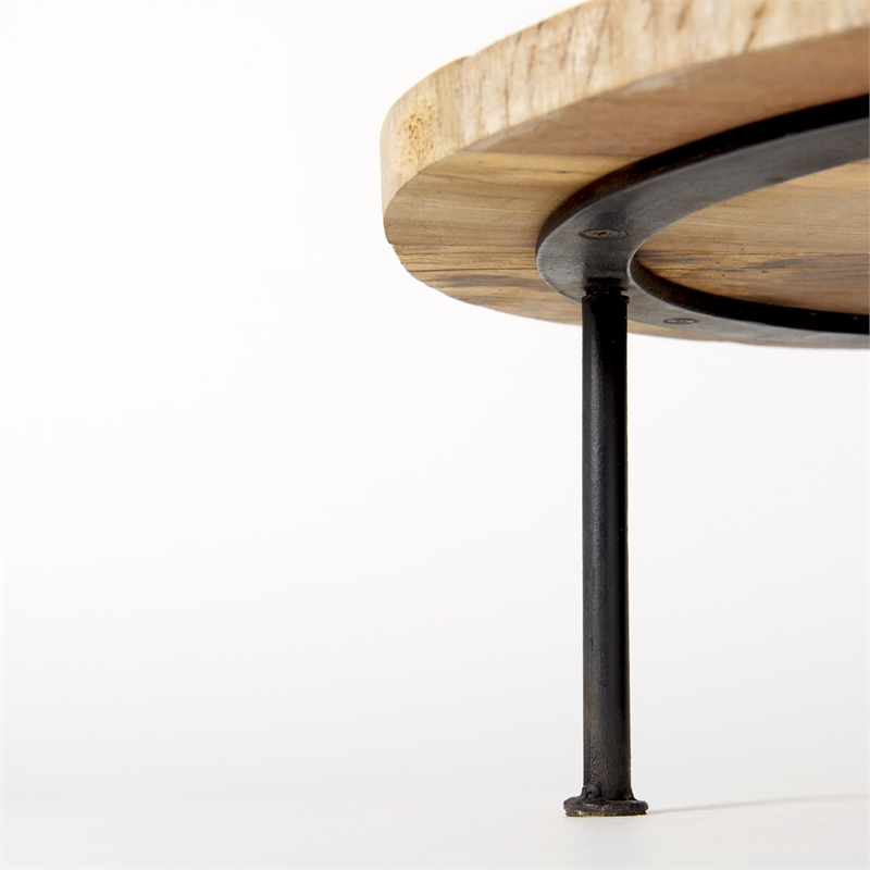 Pemberly Row Round Decorative Display Stand in Black And Black