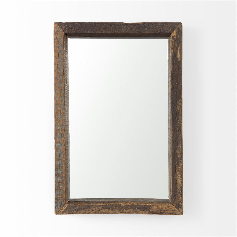 Pemberly Row 12Lx2Wx18H Brown Wood Frame Rectangular Wall Mirror
