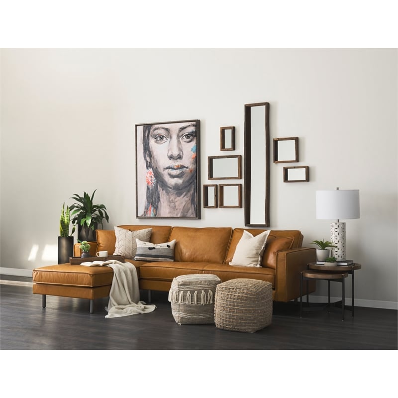 Pemberly Row 12Lx2Wx59H Brown Wood Frame Rectangular Wall Mirror