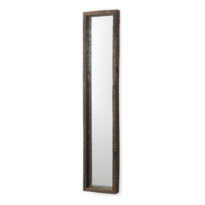 Pemberly Row 12Lx2Wx59H Brown Wood Frame Rectangular Wall Mirror
