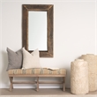 Pemberly Row Contemporary 28x48 Brown Wood Frame Rectangular Wall Mirror