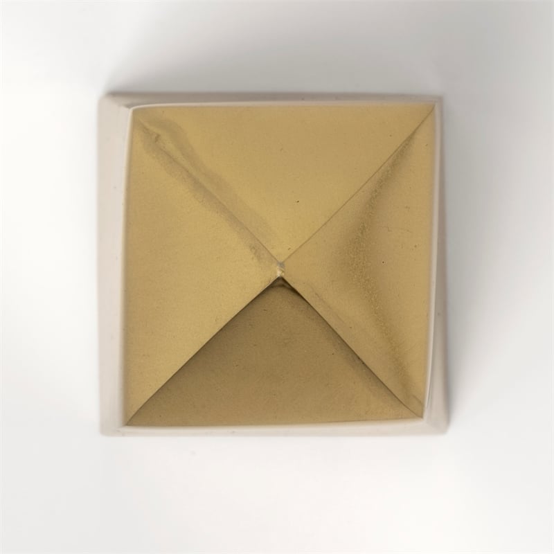 Pemberly Row Contemporary 4Lx4W Gold Elongated Pyramids (Set of 2)