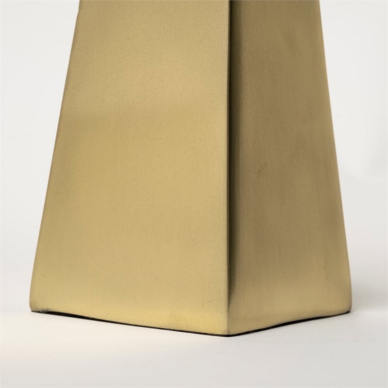 Pemberly Row Contemporary 4Lx4W Gold Elongated Pyramids (Set of 2)