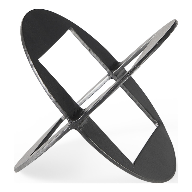 Pemberly Row Black Iron Small Gunmetal Geometric Decorative Object