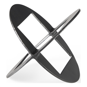 Pemberly Row Black Iron Small Gunmetal Geometric Decorative Object