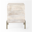 Pemberly Row 20Lx18Wx26H White Wood with Gold Metal Frame End/Side Table