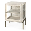 Pemberly Row 20Lx18Wx26H White Wood with Gold Metal Frame End/Side Table