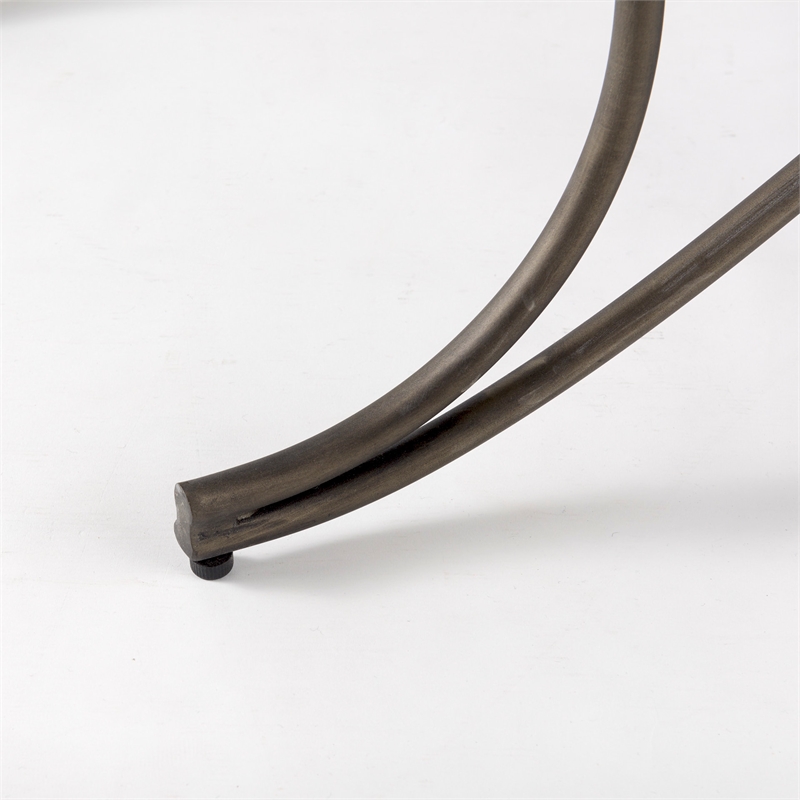 Pemberly Row Dark Gray Fabric Seat with Dark Nickel Metal Frame Bench