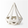 Pemberly Row Contemporary 7.7Lx7.7Wx9.4H White Geometric Ceramic Object