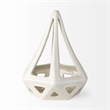 Pemberly Row Contemporary 7.7Lx7.7Wx9.4H White Geometric Ceramic Object