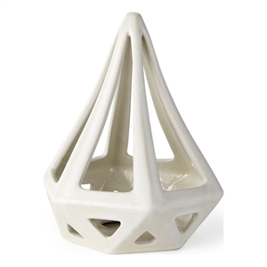 Pemberly Row Contemporary 7.7Lx7.7Wx9.4H White Geometric Ceramic Object