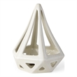 Pemberly Row Contemporary 7.7Lx7.7Wx9.4H White Geometric Ceramic Object