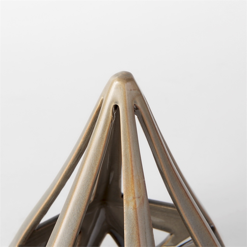 Pemberly Row Contemporary 7.7Lx7.7Wx9.4H Bronze Geometric Ceramic Object