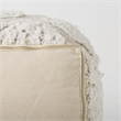 Pemberly Row Contemporary 16Lx16Wx16H Cream/Beige Patterned Cotton Pouf
