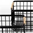 Pemberly Row Matte Black Metal with Rope Trim Rectangular Baskets in Set of 2
