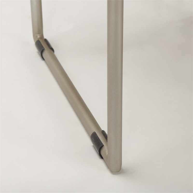 Pemberly Row 14Lx15.8Wx31.8H Brown Wood with Silver Metal Frame Barstool