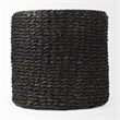 Pemberly Row 17.7Lx17.7Wx17.7H Black Cornhusk And Water Hyacinth Round Pouf
