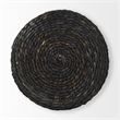 Pemberly Row 17.7Lx17.7Wx17.7H Black Cornhusk And Water Hyacinth Round Pouf