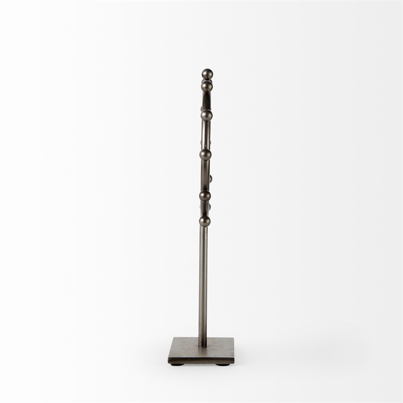 Pemberly Row 7.5Lx3Wx13.2H Small Studded Hoop Object in Gunmetal