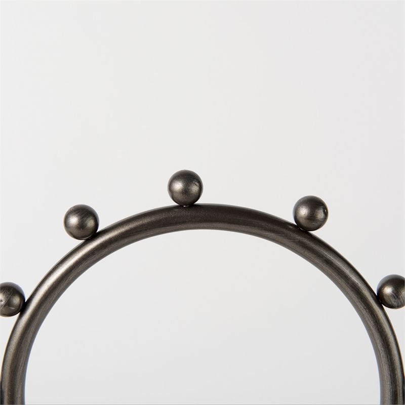 Pemberly Row 7.5Lx3Wx13.2H Small Studded Hoop Object in Gunmetal