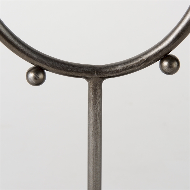 Pemberly Row 7.5Lx3Wx13.2H Small Studded Hoop Object in Gunmetal