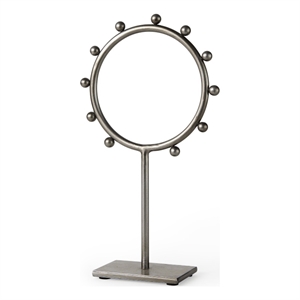 Pemberly Row 7.5Lx3Wx13.2H Small Studded Hoop Object in Gunmetal