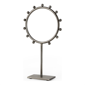 Pemberly Row 8.3Lx3Wx15H Large Studded Hoop Object in Gunmetal