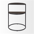 Pemberly Row 20.5Lx20.5Wx24.4H Brown Wood with Black Metal End Table