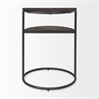 Pemberly Row 20.5Lx20.5Wx24.4H Brown Wood with Black Metal End Table