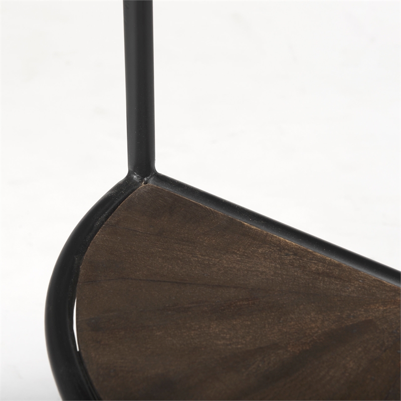 Pemberly Row 20.5Lx20.5Wx24.4H Brown Wood with Black Metal End Table