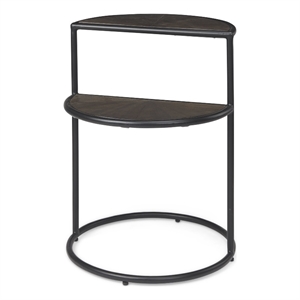 Pemberly Row 20.5Lx20.5Wx24.4H Brown Wood with Black Metal End Table