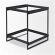 Pemberly Row Contemporary Black Metal with Glass Accent Table