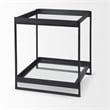 Pemberly Row Contemporary Black Metal with Glass Accent Table