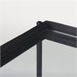 Pemberly Row Contemporary Black Metal with Glass Accent Table