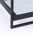 Pemberly Row Contemporary Black Metal with Glass Accent Table