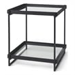 Pemberly Row Contemporary Black Metal with Glass Accent Table