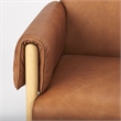 Pemberly Row Contemporary Brown Leather with Light Wood Accent Chair