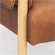 Pemberly Row Contemporary Brown Leather with Light Wood Accent Chair