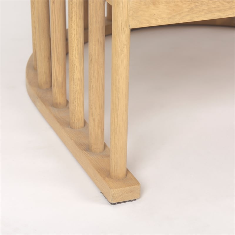Pemberly Row Beige Fabric with Light Brown Wood Accent Chair