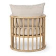 Pemberly Row Beige Fabric with Light Brown Wood Accent Chair