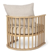 Pemberly Row Beige Fabric with Light Brown Wood Accent Chair