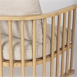 Pemberly Row Beige Fabric with Light Brown Wood Accent Chair