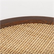 Pemberly Row Contemporary Cane And Medium Brown Wood Round Tray
