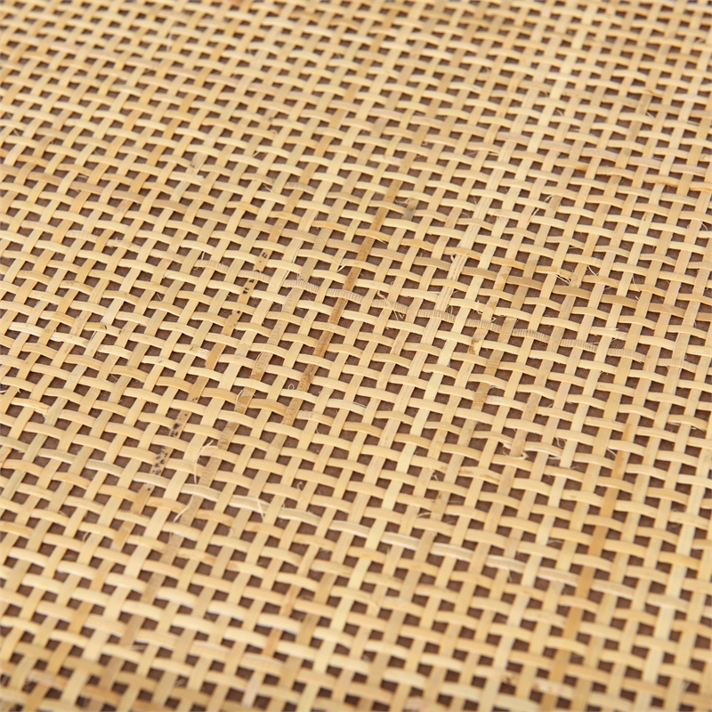 Pemberly Row Contemporary Cane And Medium Brown Wood Round Tray