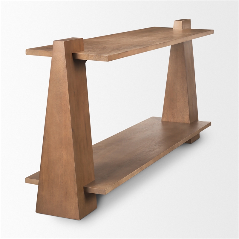 Pemberly Row Modern / Contemporary Medium Brown Wood Console Table